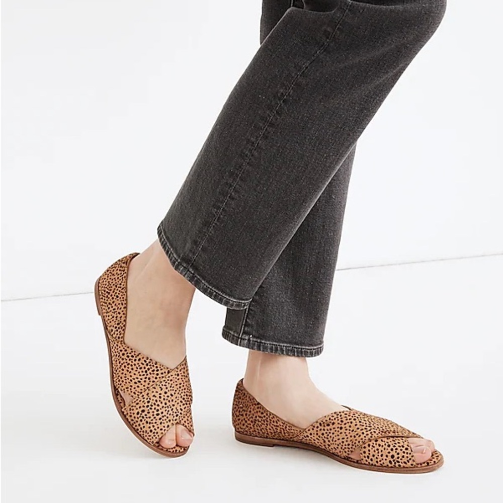 Madewell Tan Peep-Toe Flats